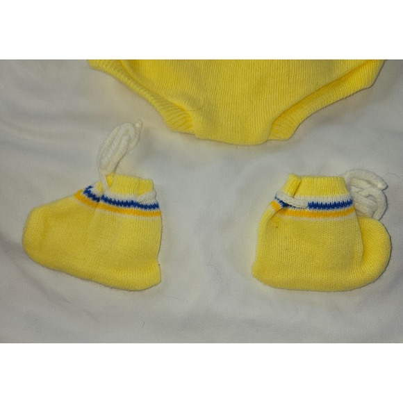 Vintage Baby Knitted Sweater Bootie Shorts Woolworth's 1960s Yellow Acrylic 6M - Picture 10 of 15